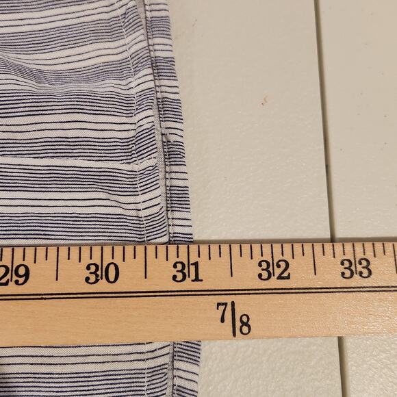 Ocean Drive Striped Babydoll Empire Waist Smocked Mini Dress Size Large Beach - Picture 7 of 9